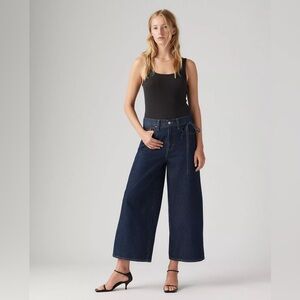 Levi’s Premium XL Culotte Jeans Shaded View Wide Leg Cropped Tie Belt 27